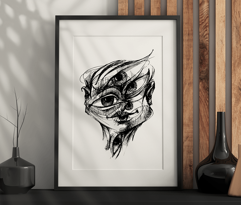 Smiling Eyes Wall Art – Dark Aesthetic, Modern, Gothic Artwork Printable PDF